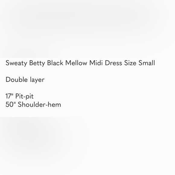 Sweaty Betty Black Mellow Midi Dress Size Small - Picture 6 of 11